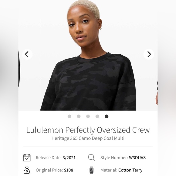 Lululemon Perfectly Oversized Crewneck Sweatshirt Camo print black gray - Picture 3 of 9